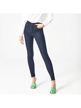 Denim Forum The Lola High Rise Skinny 30L Inky Blue Sz 31